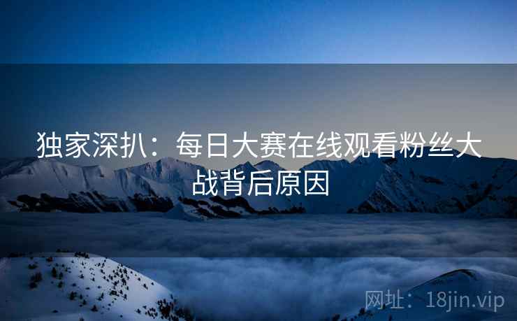 独家深扒：每日大赛在线观看粉丝大战背后原因